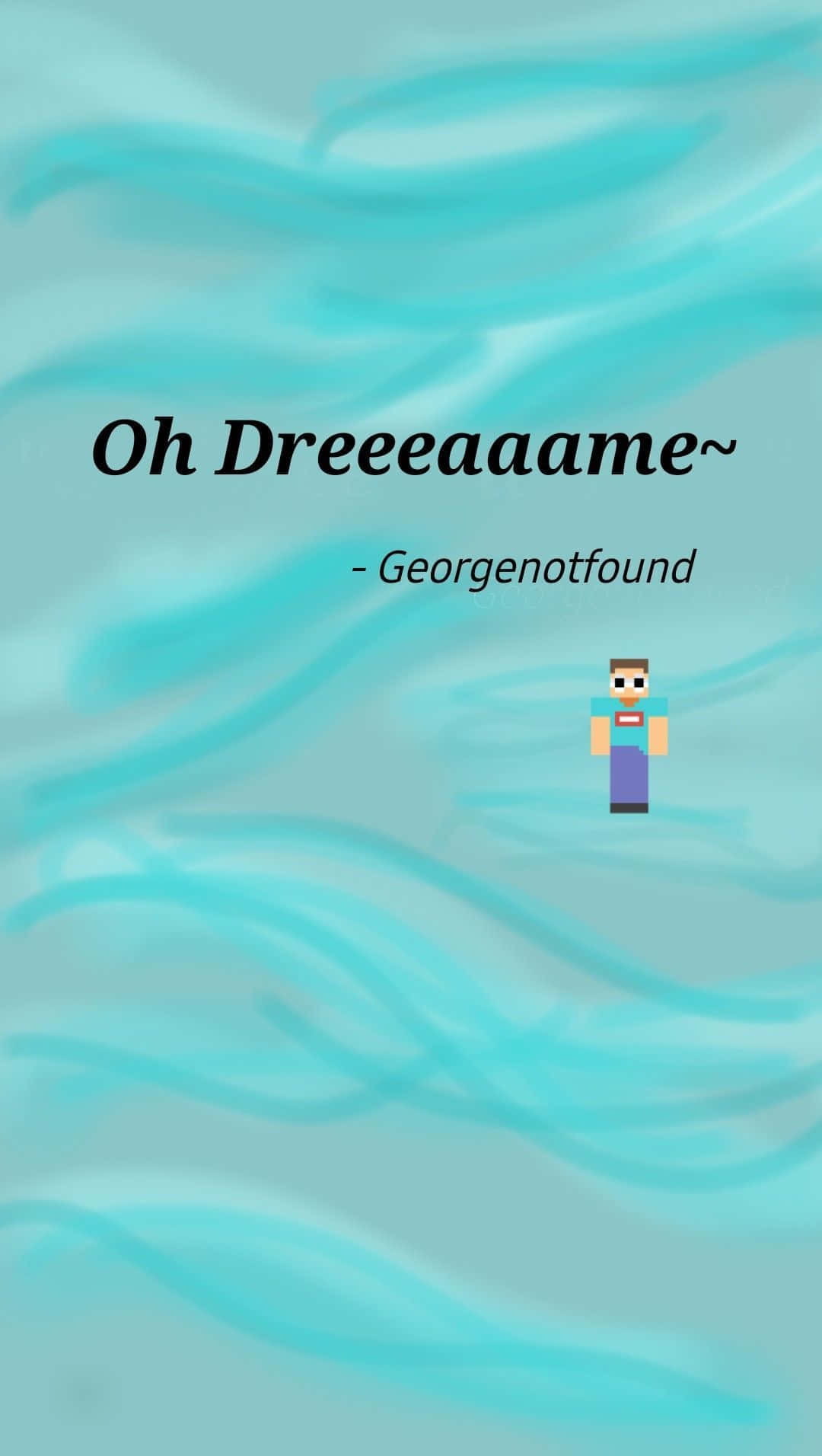 像素化Minecraft角色在平靜的藍綠色海洋波浪中漂浮。