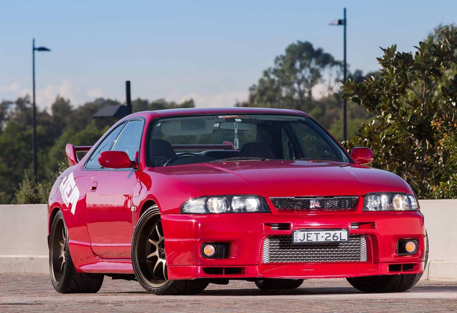 光澤紅 Nissan Skyline GTR R33 壁紙