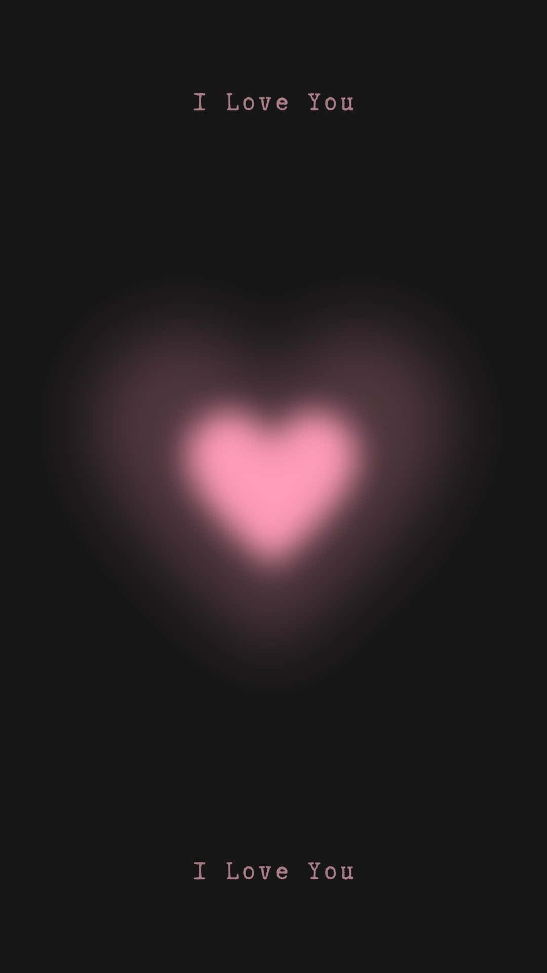 發光粉紅色心形配上I Love You文字在黑色背景上 — 粉紅色心形動圖 壁紙