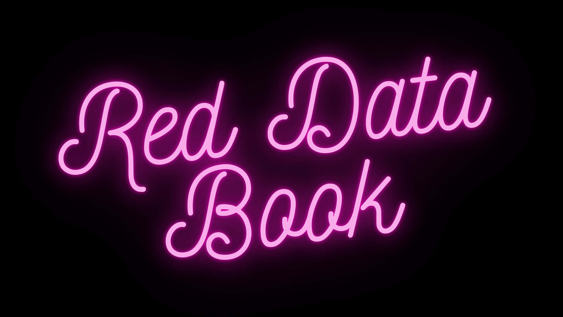 黑色背景上寫有Red Data Book的粉紅色霓虹燈牌 — 粉紅色心形動圖 壁紙