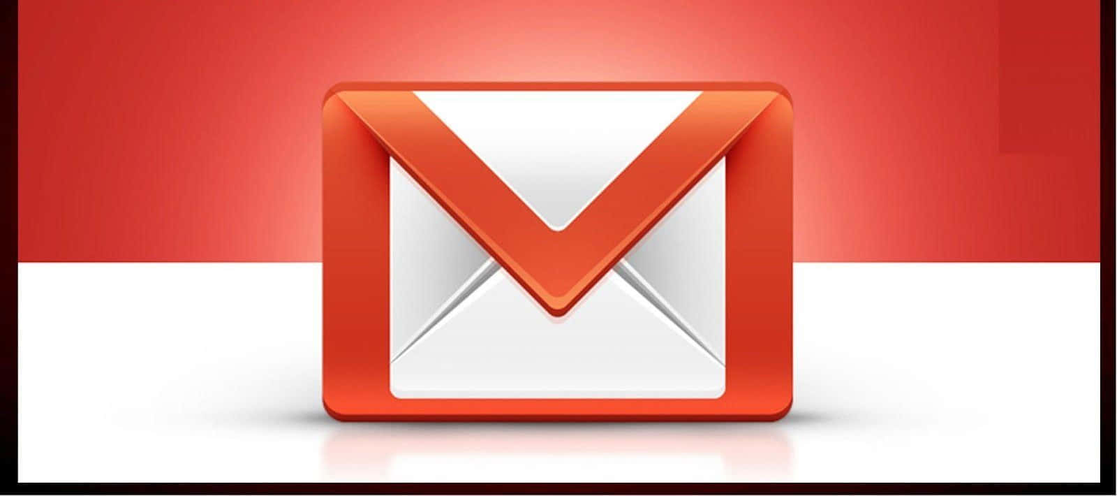 帶有紅色和白色漸變背景的Gmail標誌圖示