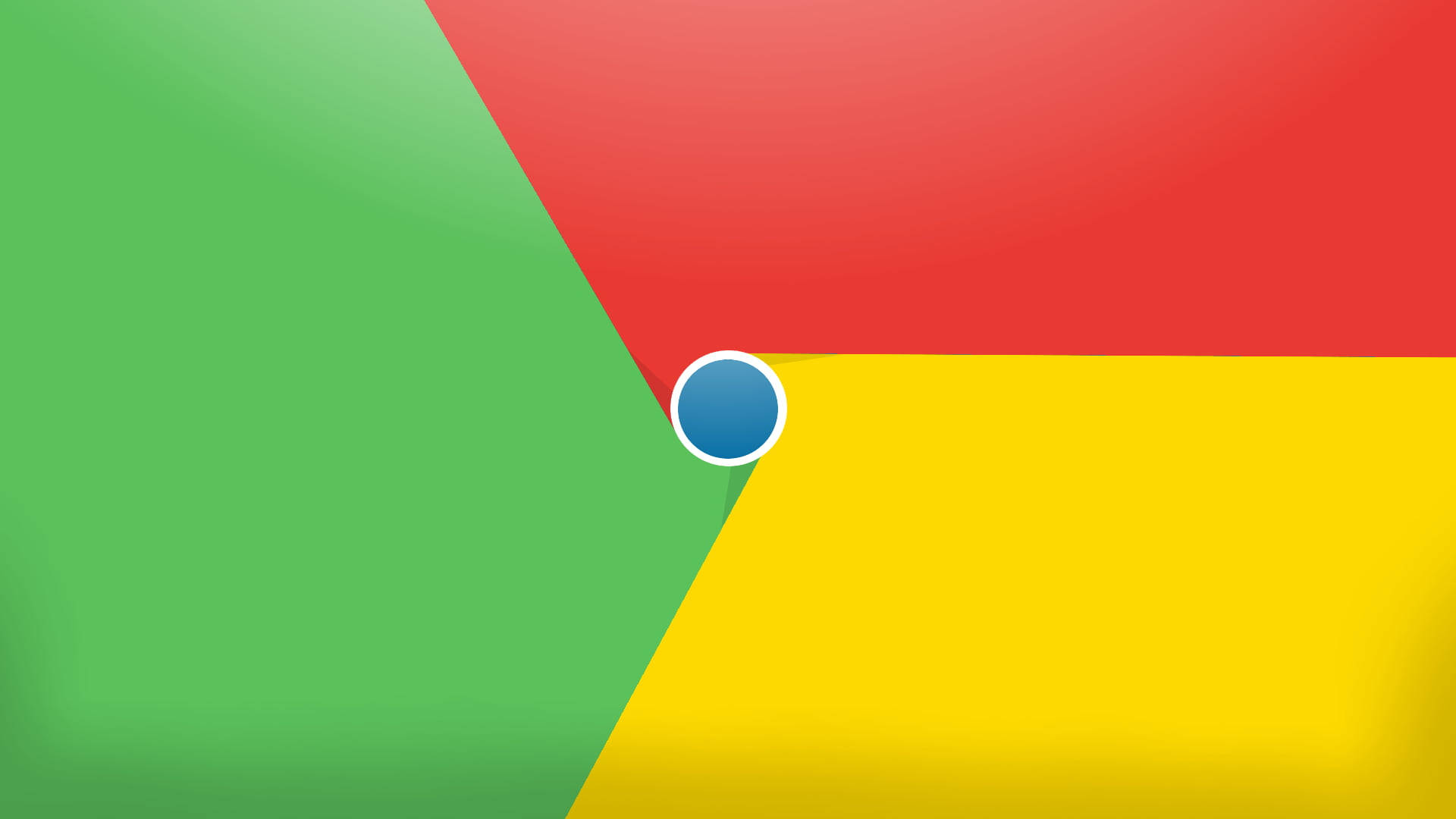 Gmail Google 經典配色 壁紙 — 充滿活力的抽象壁紙，大膽的綠色、紅色和黃色幾何形狀在中央藍色圓圈交匯。