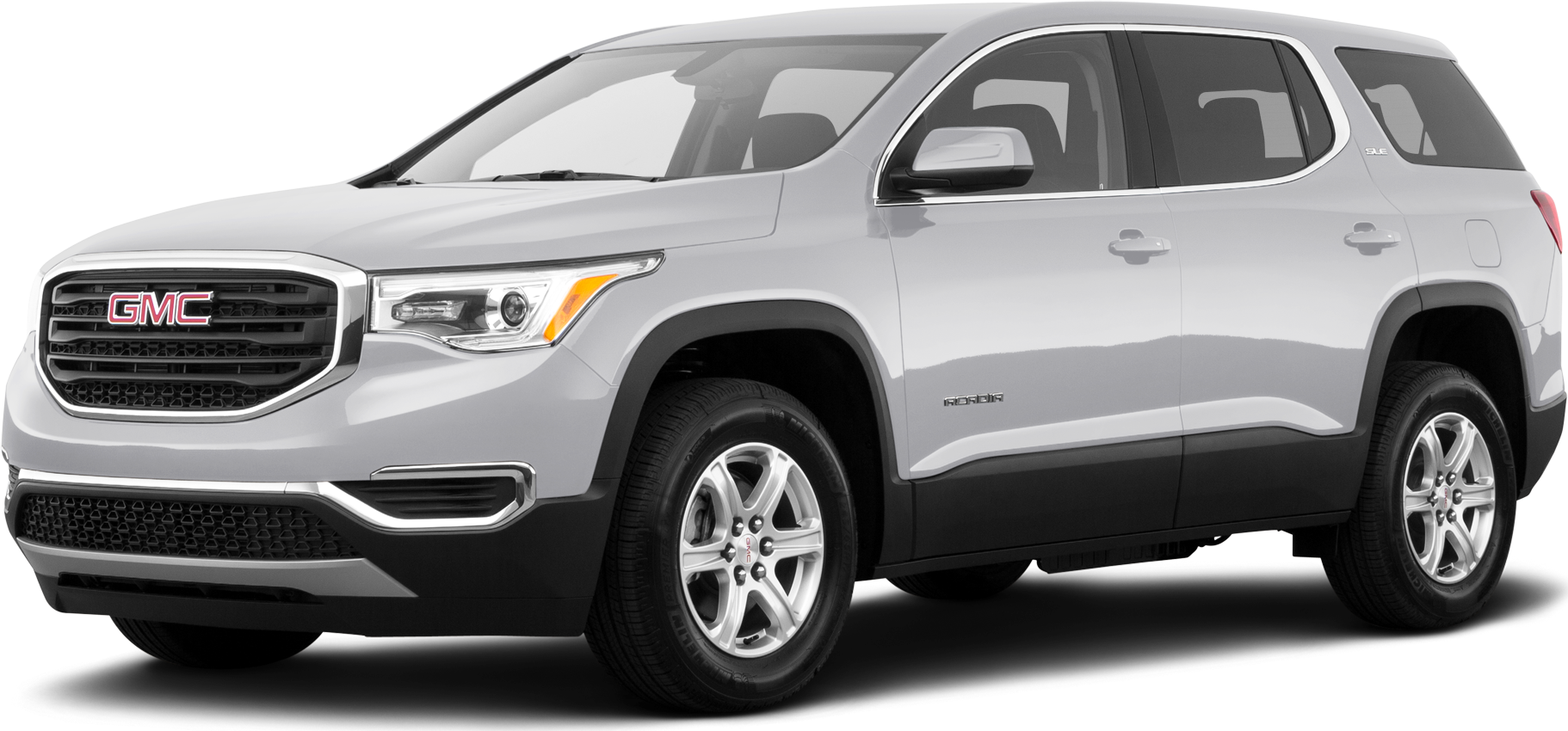 銀色GMC Acadia SUV側視圖 壁紙 — 一輛時尚的銀色GMC Acadia SUV，在透明背景上以側面展示，帶有鍍鉻飾邊和合金輪圈。