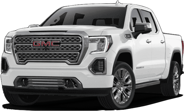 白色GMC Sierra Denali皮卡 壁紙 — 一輛純白色的GMC Sierra pickup truck，在工作室拍攝，細節銳利，帶有鍍鉻裝飾。