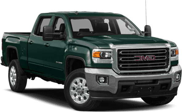綠色GMC Sierra皮卡 壁紙 — 一輛時尚的深綠色 GMC Sierra 皮卡車，在工作室燈光下展示，帶有鍍鉻裝飾和黑色飾邊。