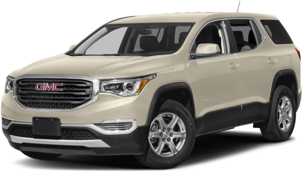 GMC SUV米色外觀 壁紙 — 米色GMC Acadia SUV在工作室燈光下展示，帶有鍍鉻飾邊和合金輪圈。