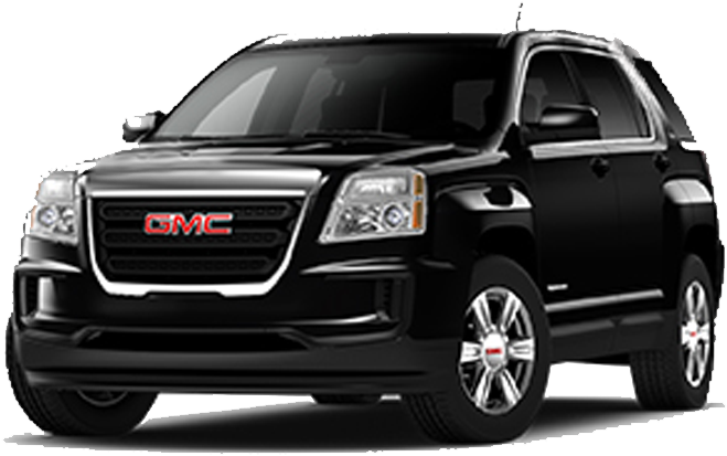 黑色GMC SUV側面視圖 壁紙 — 一輛時尚的黑色GMC Acadia SUV，帶有鍍鉻飾邊和紅色標誌，孤立在透明背景上。