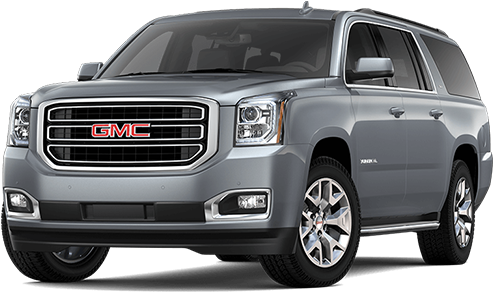 銀色GMC Yukon大型SUV 壁紙 — 一部時尚的銀色GMC Yukon SUV，帶有鍍鉻飾邊和醒目格柵，在純白背景前展現風采。