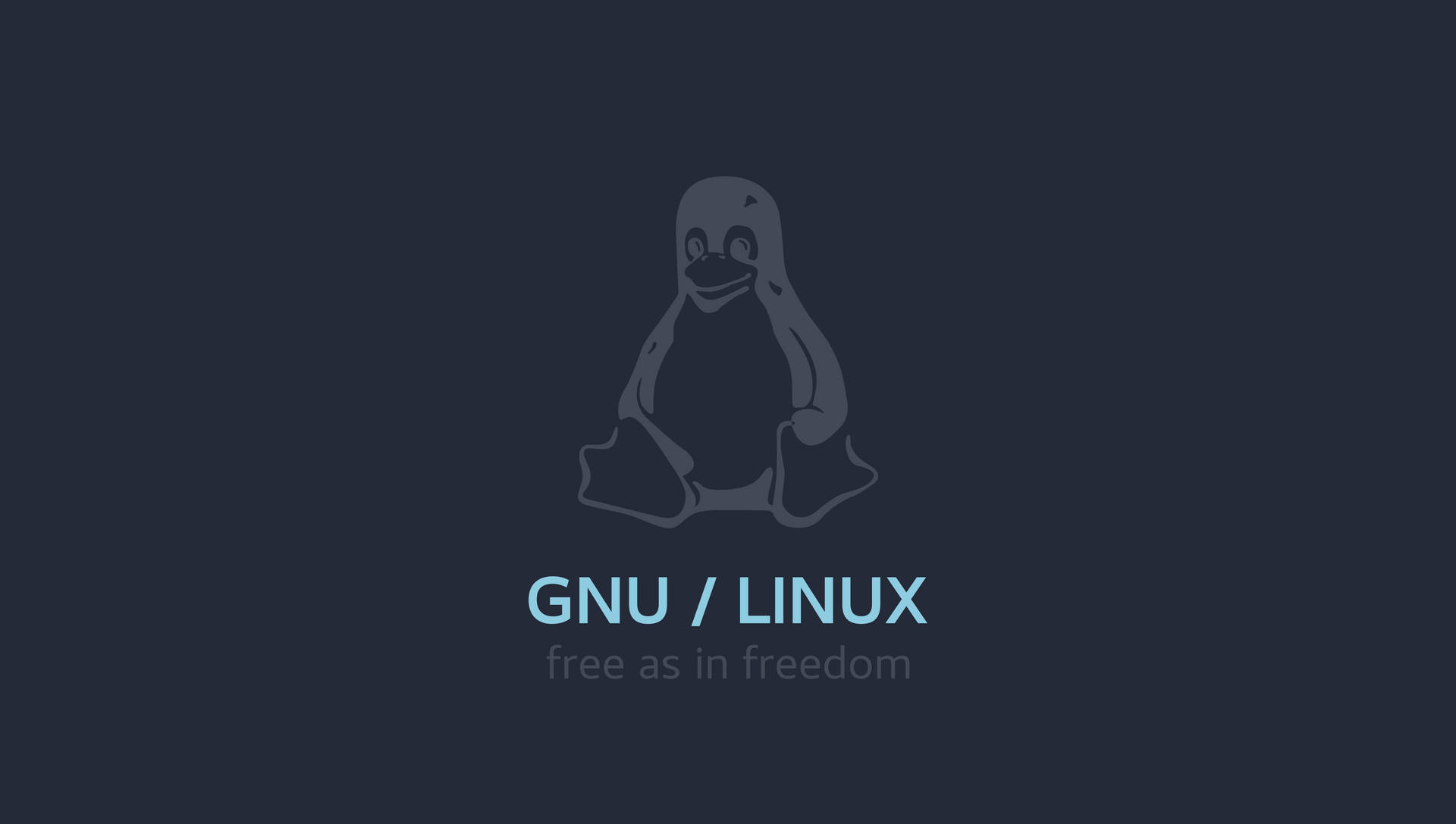 深藍色背景上的Tux企鵝標誌及GNU Linux文字