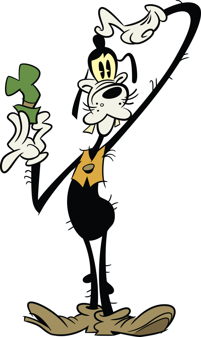 經典 Goofy 姿勢 壁紙 — 一隻卡通貓戴著綠色高帽和黃色背心，站在黑色背景前，表情頑皮。