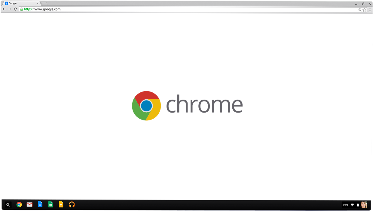 Google Chrome 瀏覽器介面 壁紙 — Chrome 瀏覽器載入畫面，彩色標誌居中於白色背景上。