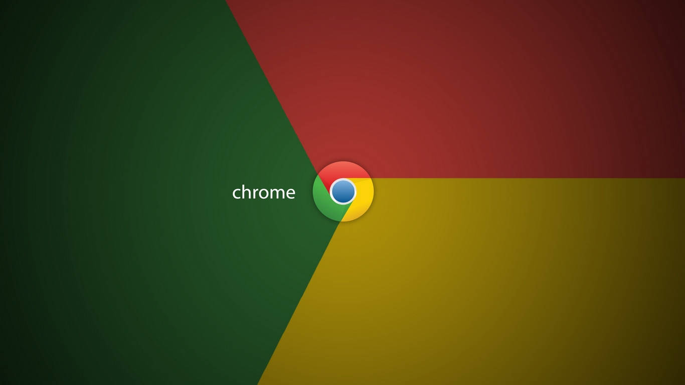 慶祝Google Chrome十週年 壁紙 — Chrome 標誌居中於綠色、紅色和黃色的三色背景上，帶有柔和漸變。