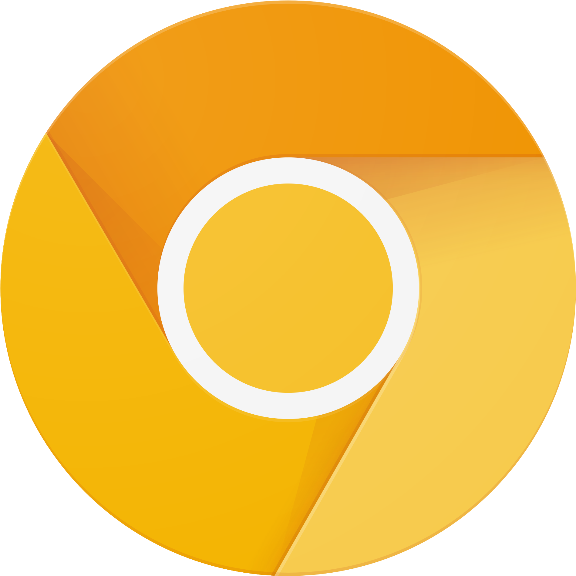 Google Chrome 標誌 壁紙 — 一個極簡的橙色和黃色圓形標誌，帶有白色環，背景為黑色。