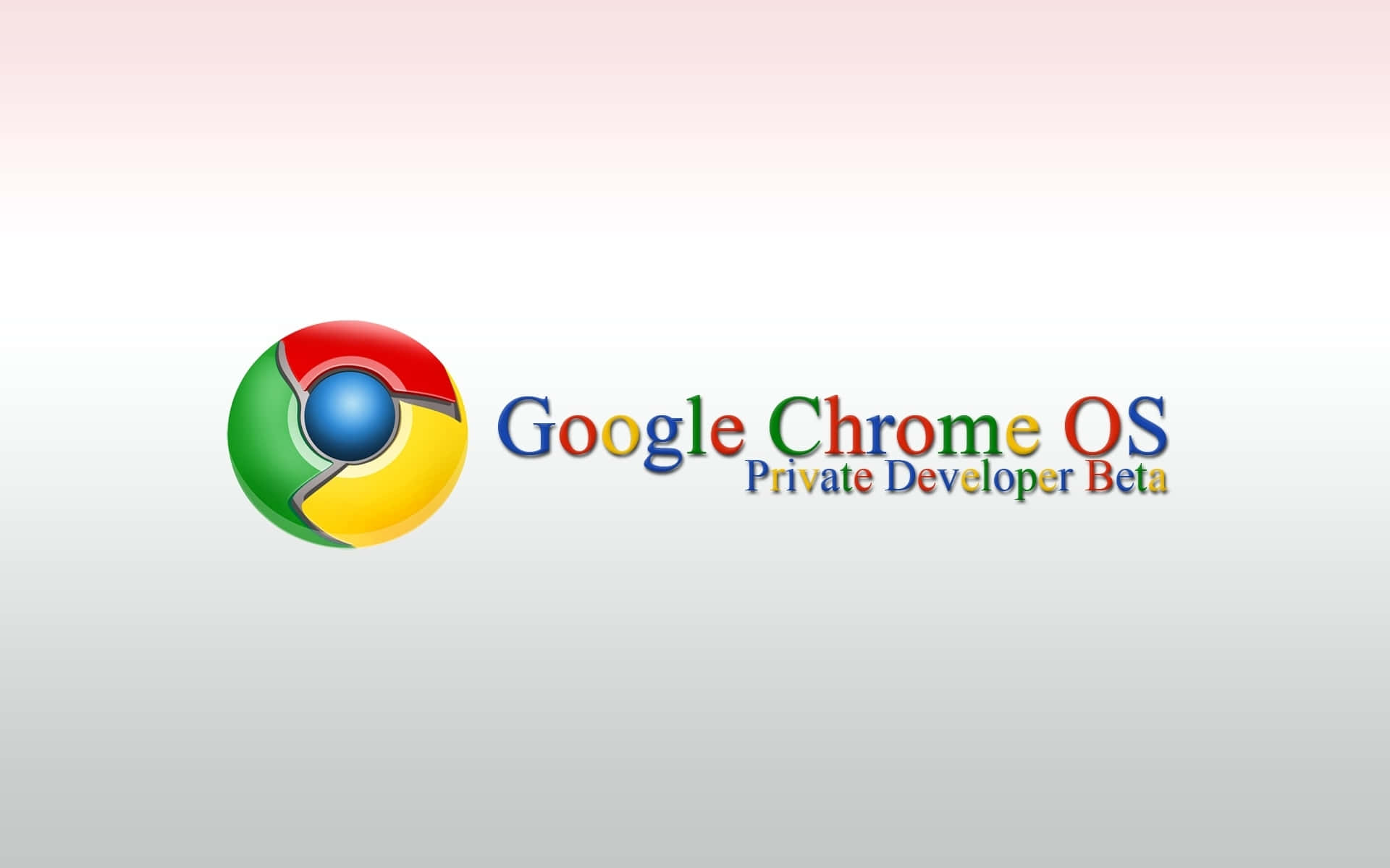 漸變背景上的 Google Chrome OS Private Developer Beta 標誌