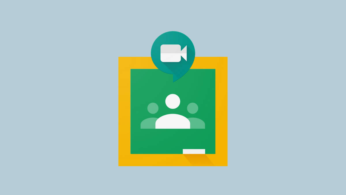 Google Classroom 與視訊通話圖示 壁紙 — 扁平設計圖示，顯示一個綠色邊框的群組個人資料，上方有一個視像通話氣泡。