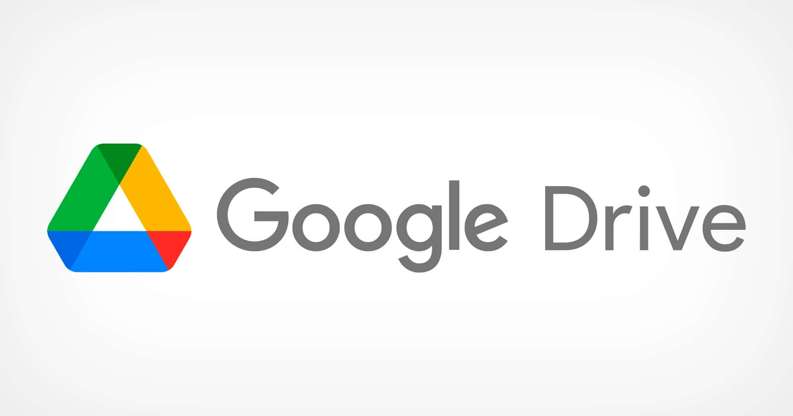 純白背景上的 Google Drive 壁紙 — Google Drive 標誌，帶有彩色三角形圖標和灰色文字，背景為純白色。