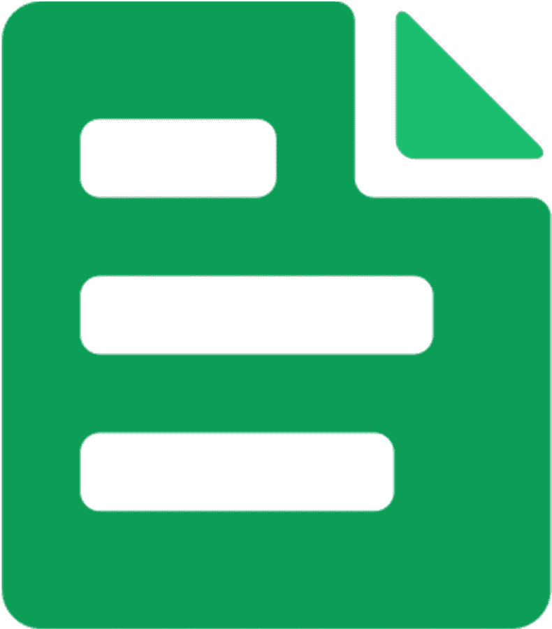 Google Forms 圖示 壁紙 — 一個綠色文件圖標，帶有黑色水平線和一個折疊角，象徵文件或筆記。