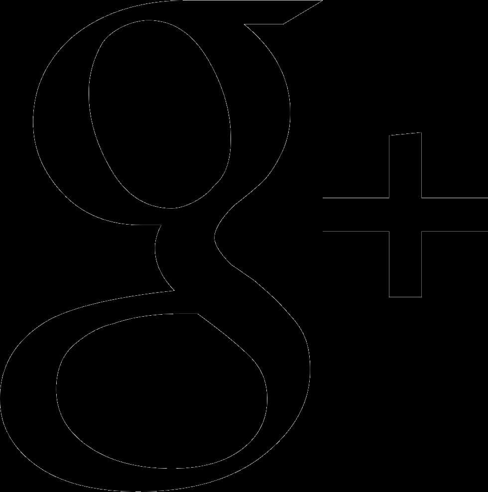 Google G 符號加號 壁紙 — 在純黑色背景上的Google Plus標誌的極簡白色輪廓。