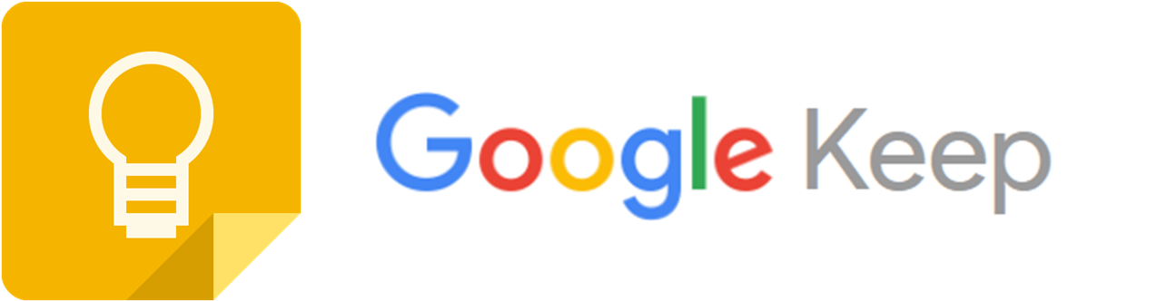 Google Keep標誌 壁紙 — Google Keep 標誌，帶有黃色燈泡圖標和彩色文字，背景為白色。