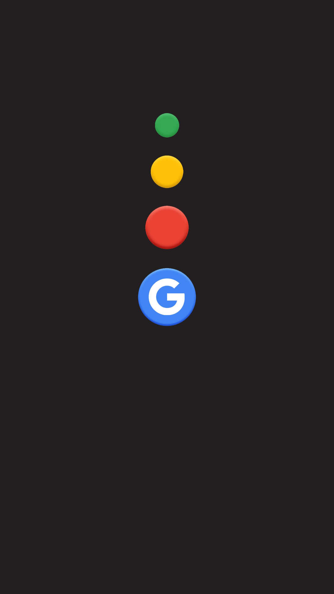 深色背景上帶有彩色圓點的 Google 標誌