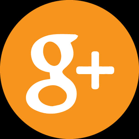 Google Plus 橙色背景標誌 壁紙 — 一個大膽的橙色圓形標誌，中央有一個白色風格化的 g plus 符號，背景為黑色。