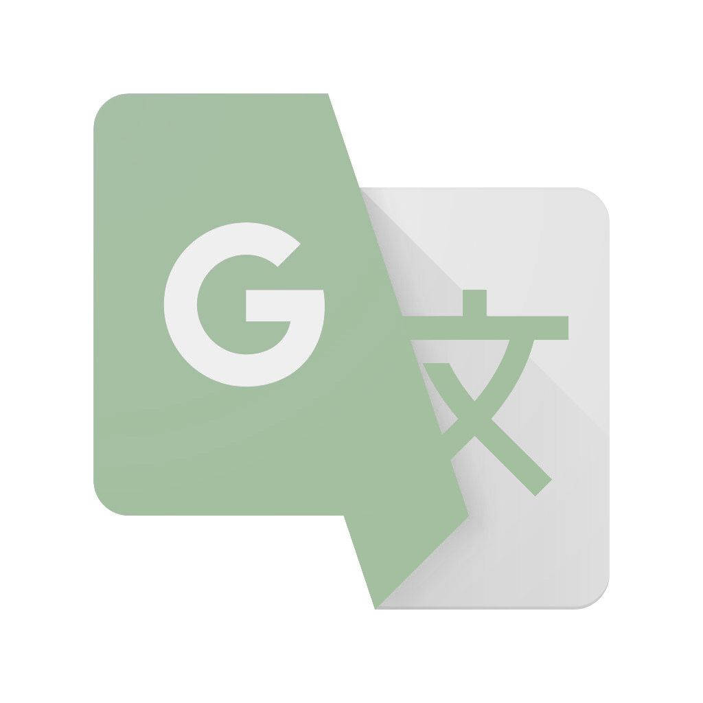 帶有綠色和白色對話氣泡的 Google 翻譯應用程式圖示。