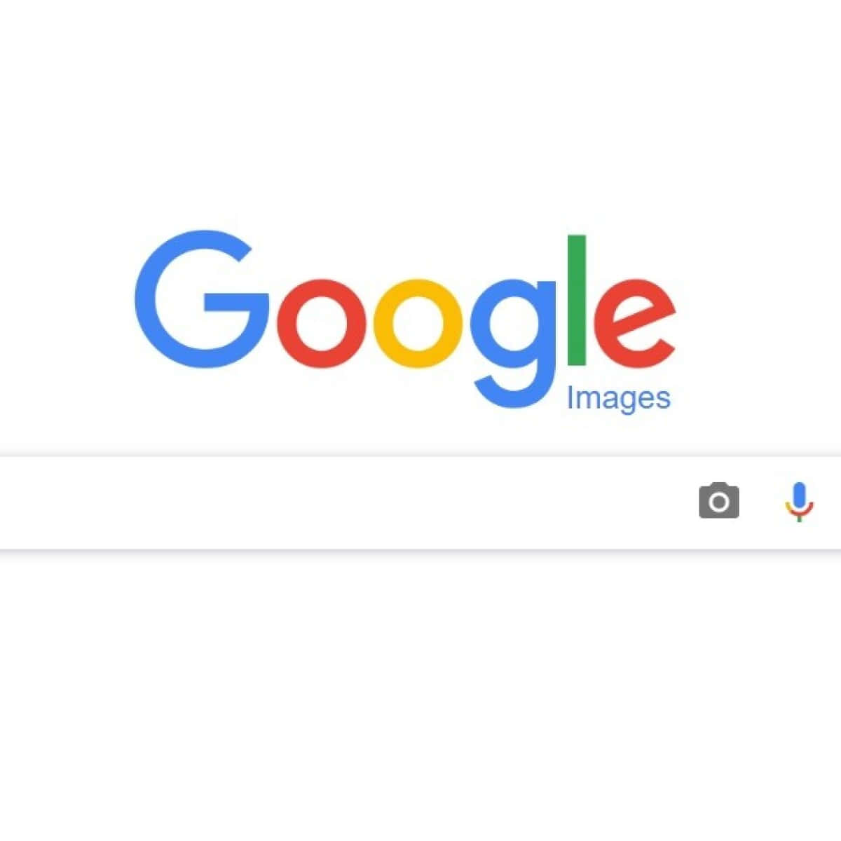 Google Images 標誌，帶有搜尋列及相機麥克風圖示，白色背景