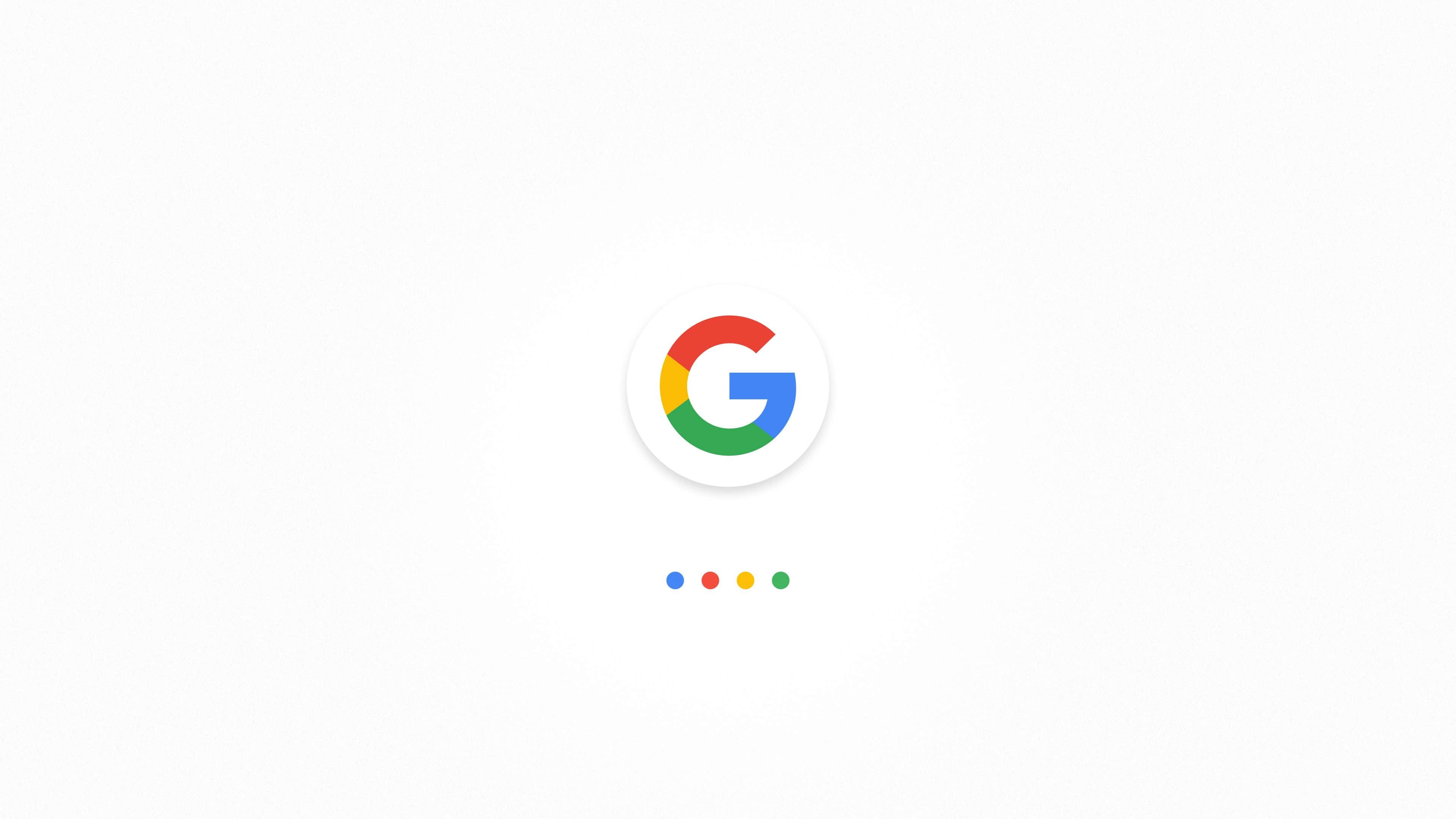 Google 發佈平台抽象藝術 壁紙 — Google 標誌，彩色圓點居中於純白色背景上。