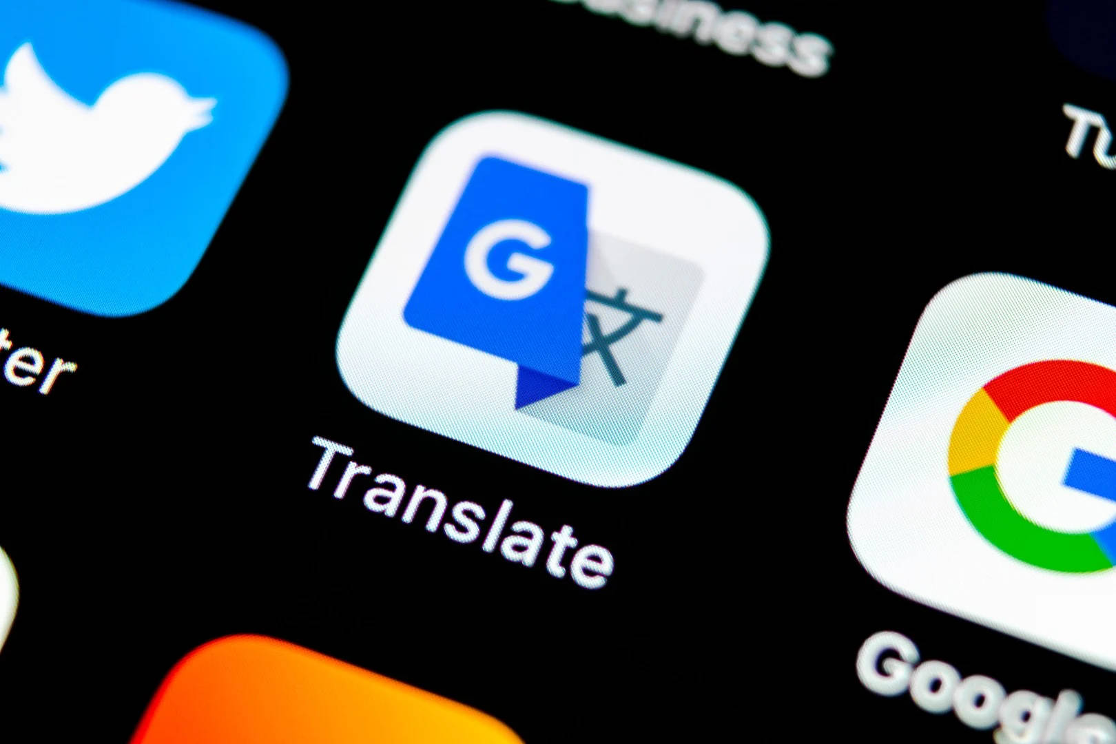 智能手機主屏幕上的 Google Translate 應用程式圖標