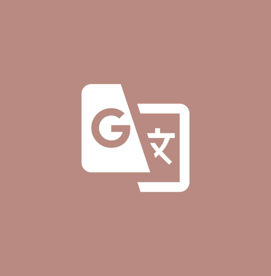 Google翻譯標誌圖標在赤陶背景上