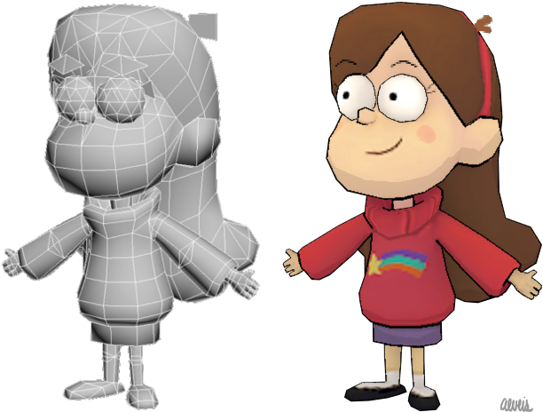 Gravity Falls Mabel 3D模型對比 壁紙