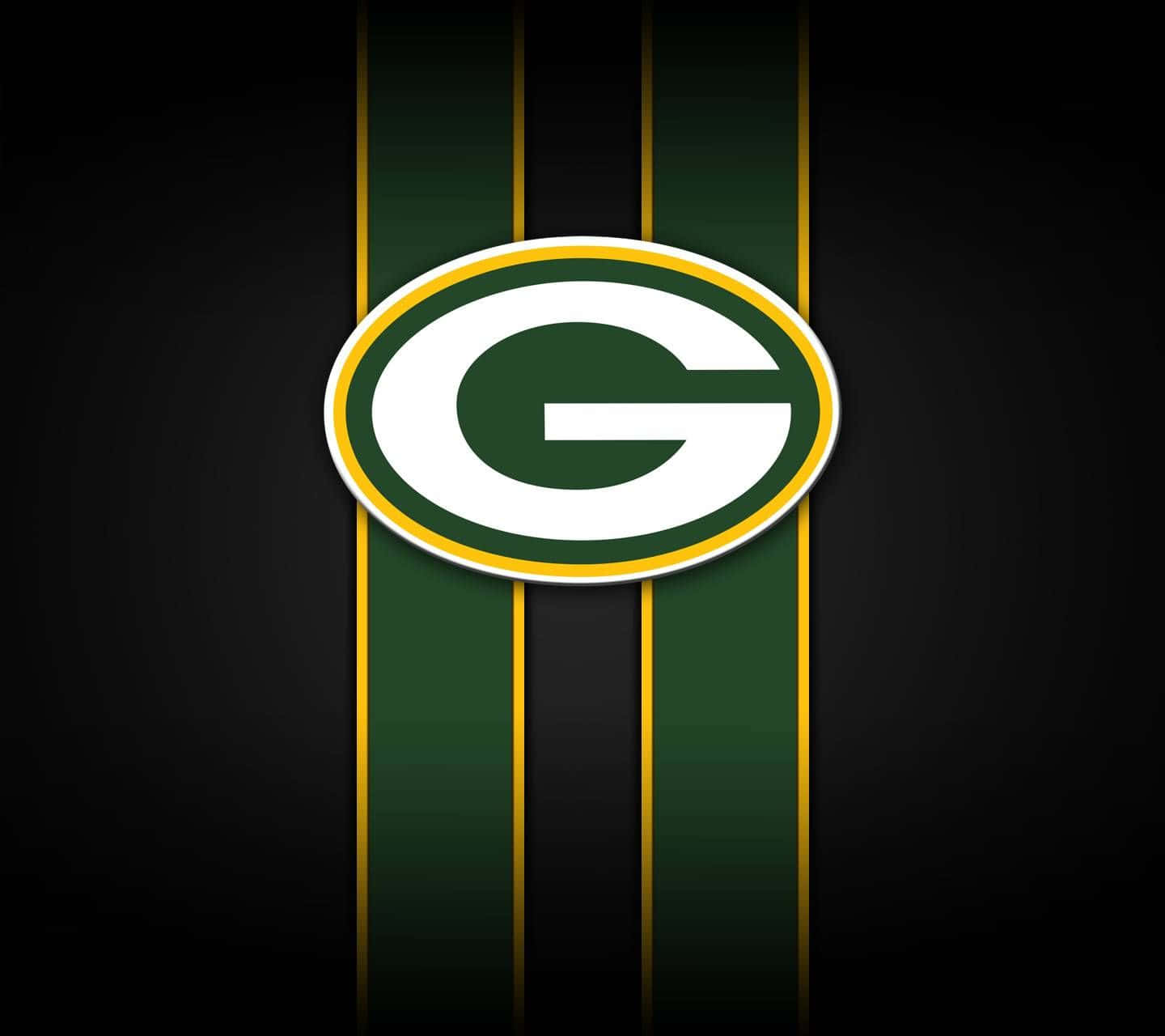 深色背景上帶有綠色和金色條紋的 Green Bay Packers 標誌。 — 綠灣包裝工 GIF 壁紙