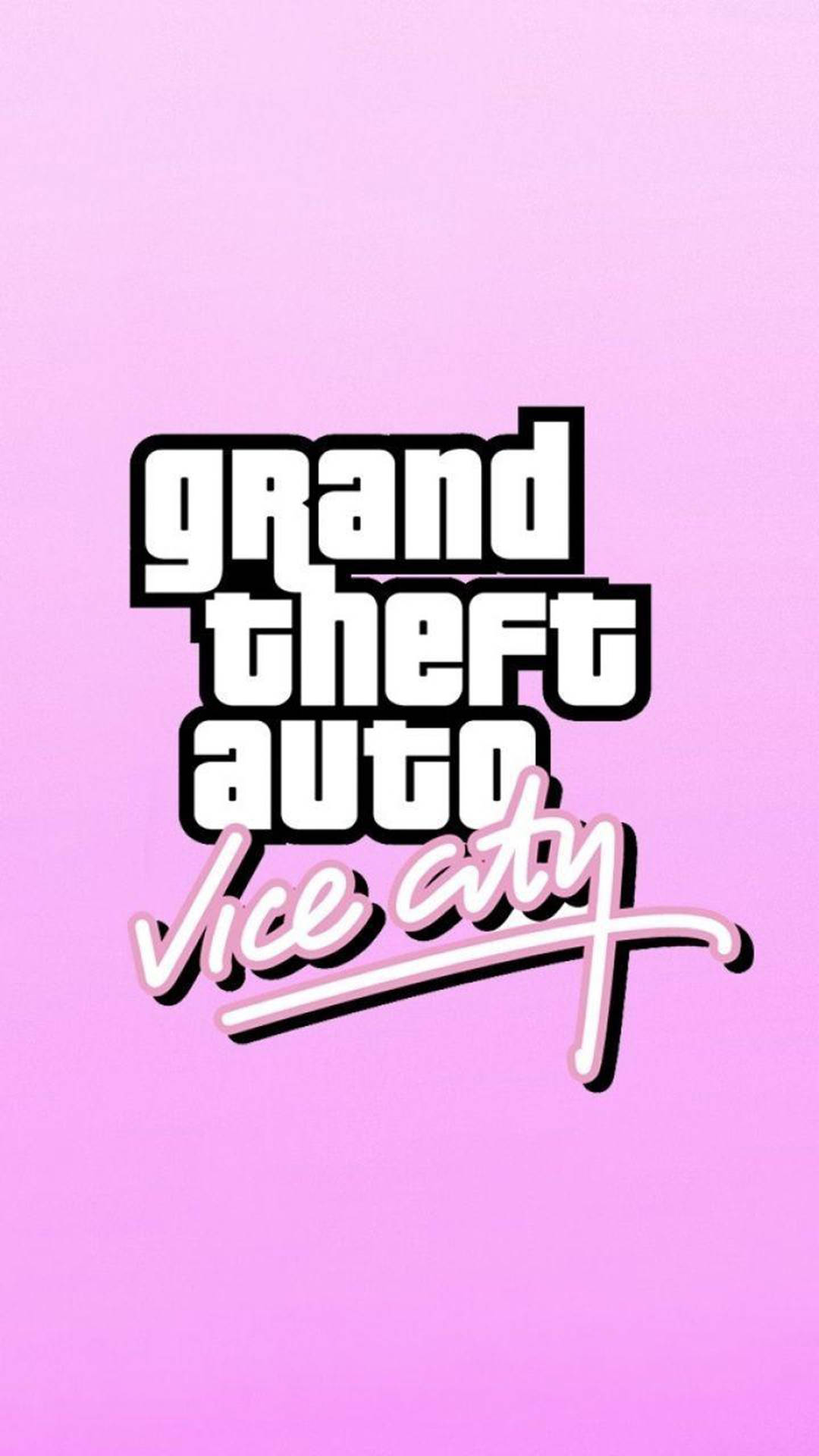 粉紅色背景上的 Grand Theft Auto Vice City 標誌