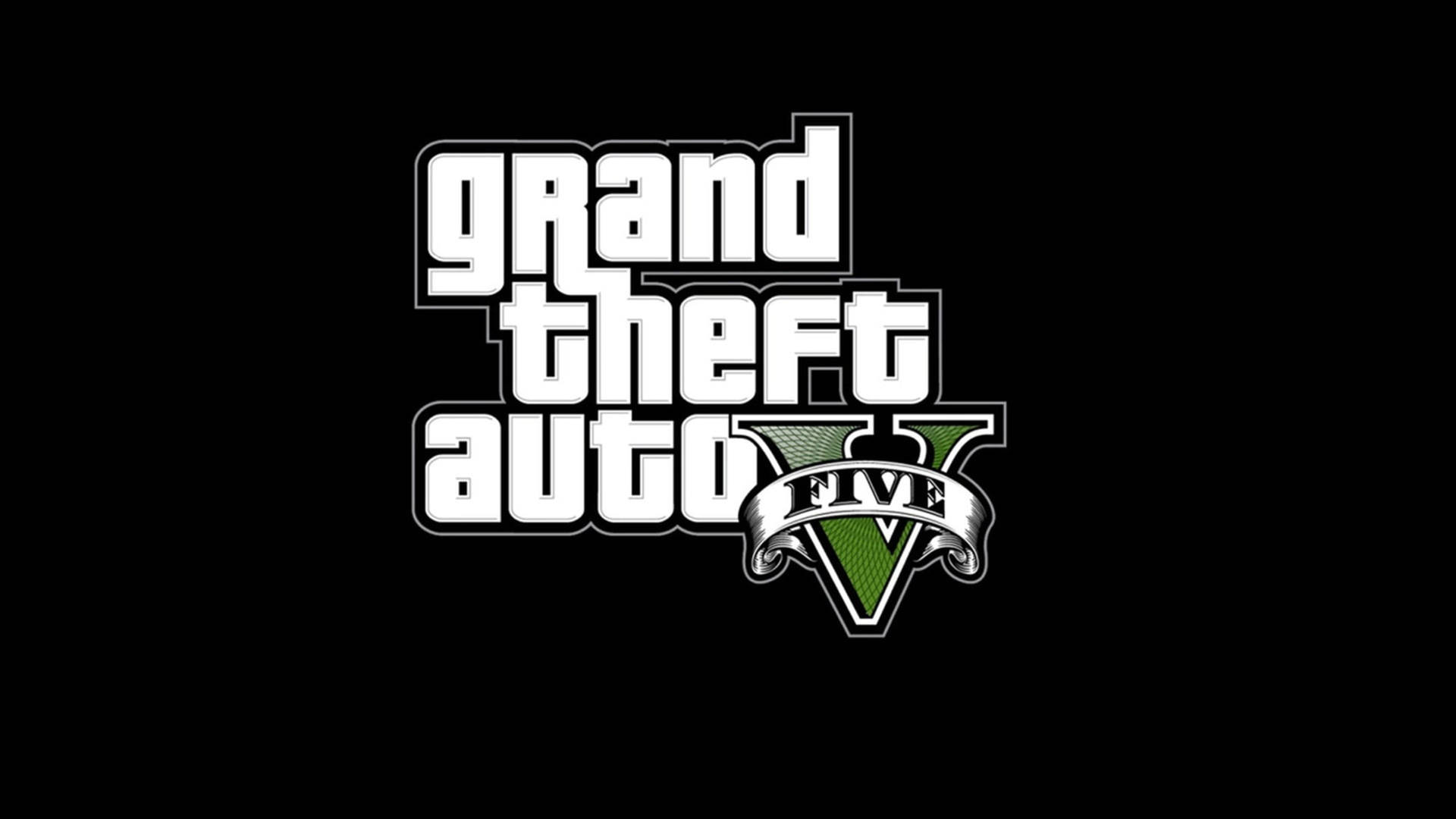 黑色背景上的 Grand Theft Auto V 電子遊戲標誌