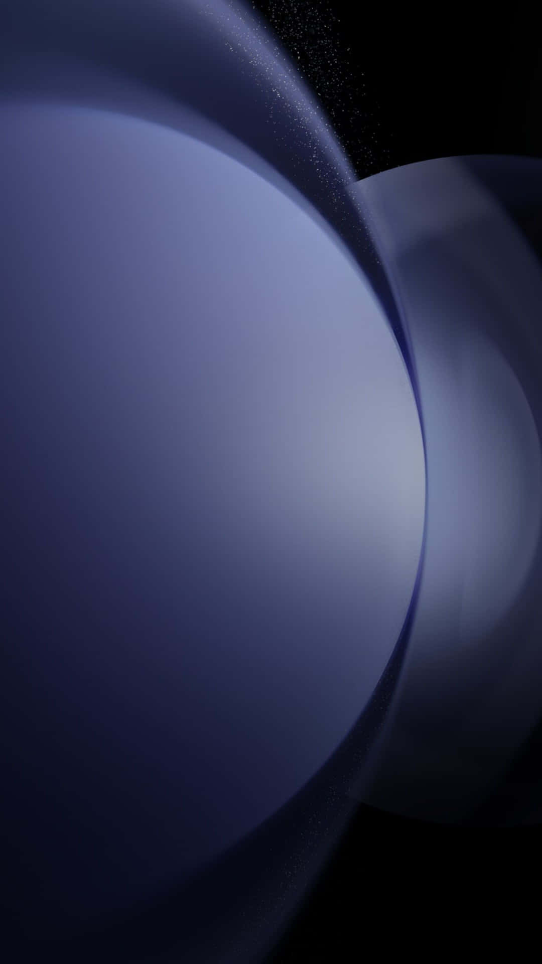  壁紙 — 光滑發光的藍色球體在繁星點點的黑色虛空中漂浮，呈現寧靜的宇宙場景。