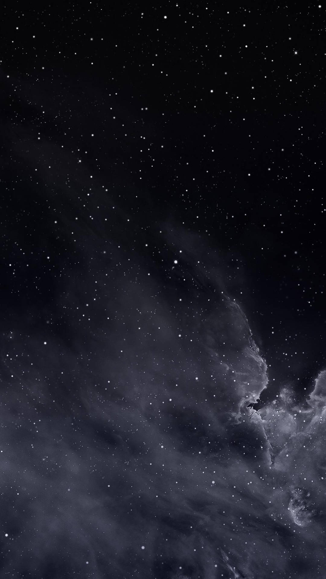 繁星點點的夜空，發光的星雲和宇宙塵埃雲。