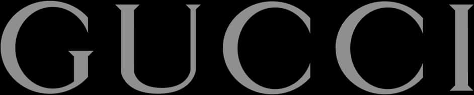 Gucci 標誌黑底白字 壁紙 — 標誌性的 Gucci 標誌以時尚的灰色字體呈現於純黑背景上。