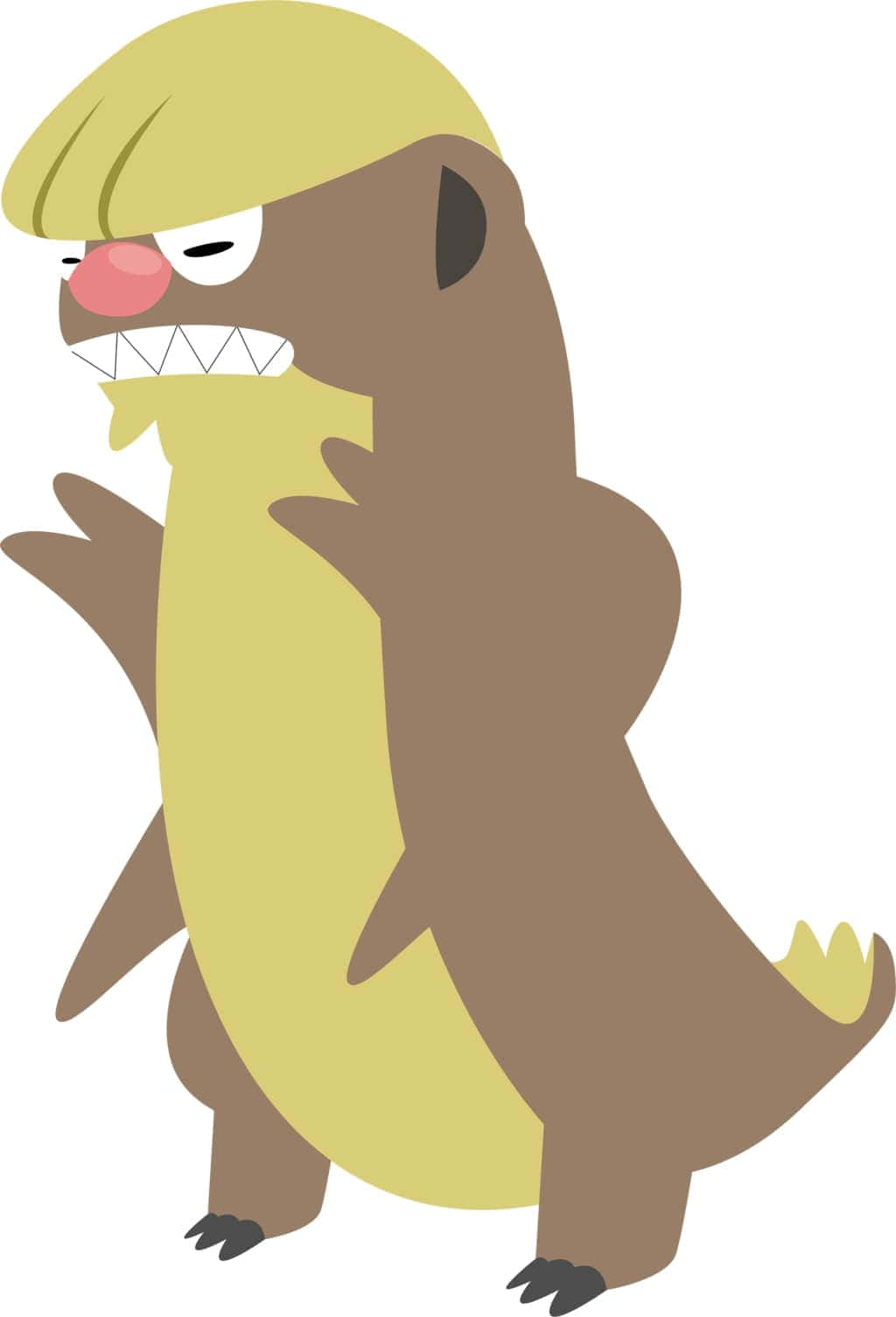 Gumshoos藝術作品 壁紙 — 卡通水獺戴着金色假髮，表情憤怒，直立時露出牙齒。