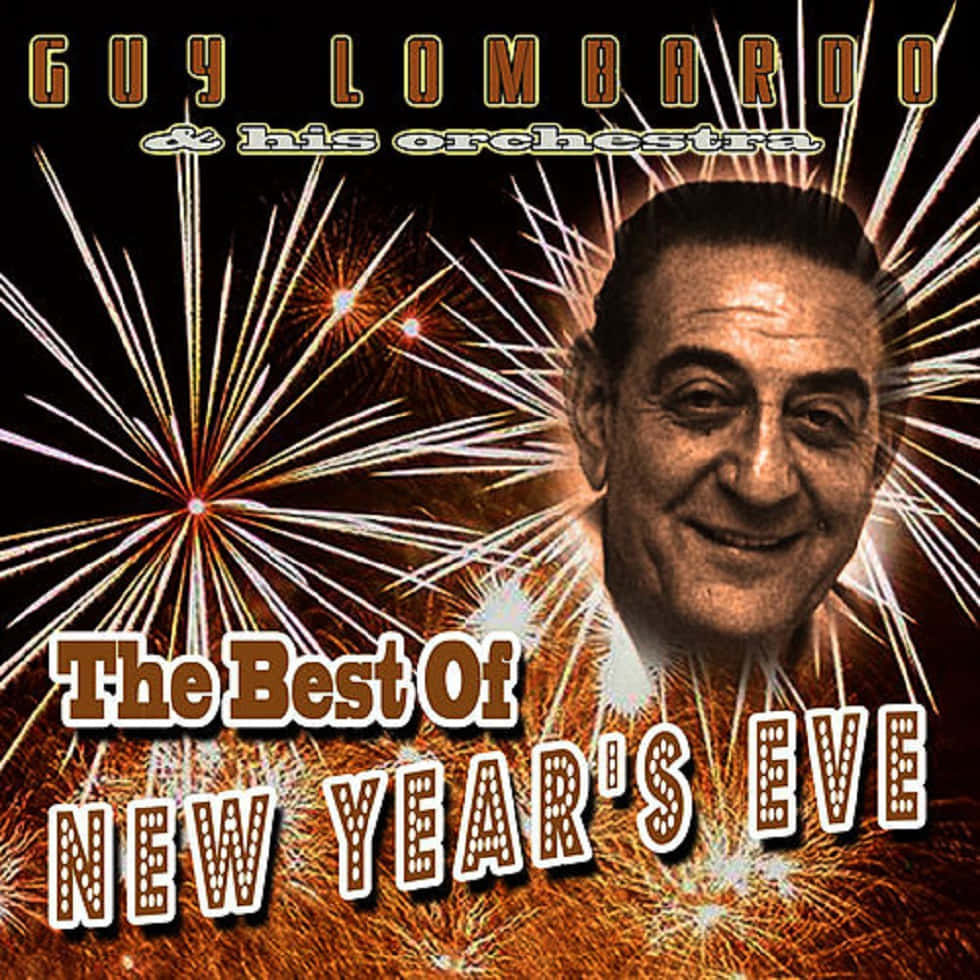 Guy Lombardo 和他的樂團的新年音樂專輯封面，帶有煙火。