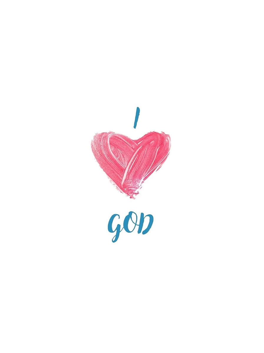 手繪粉紅色心形，藍色文字寫住 I love God。 — 粉紅色心形動圖 壁紙