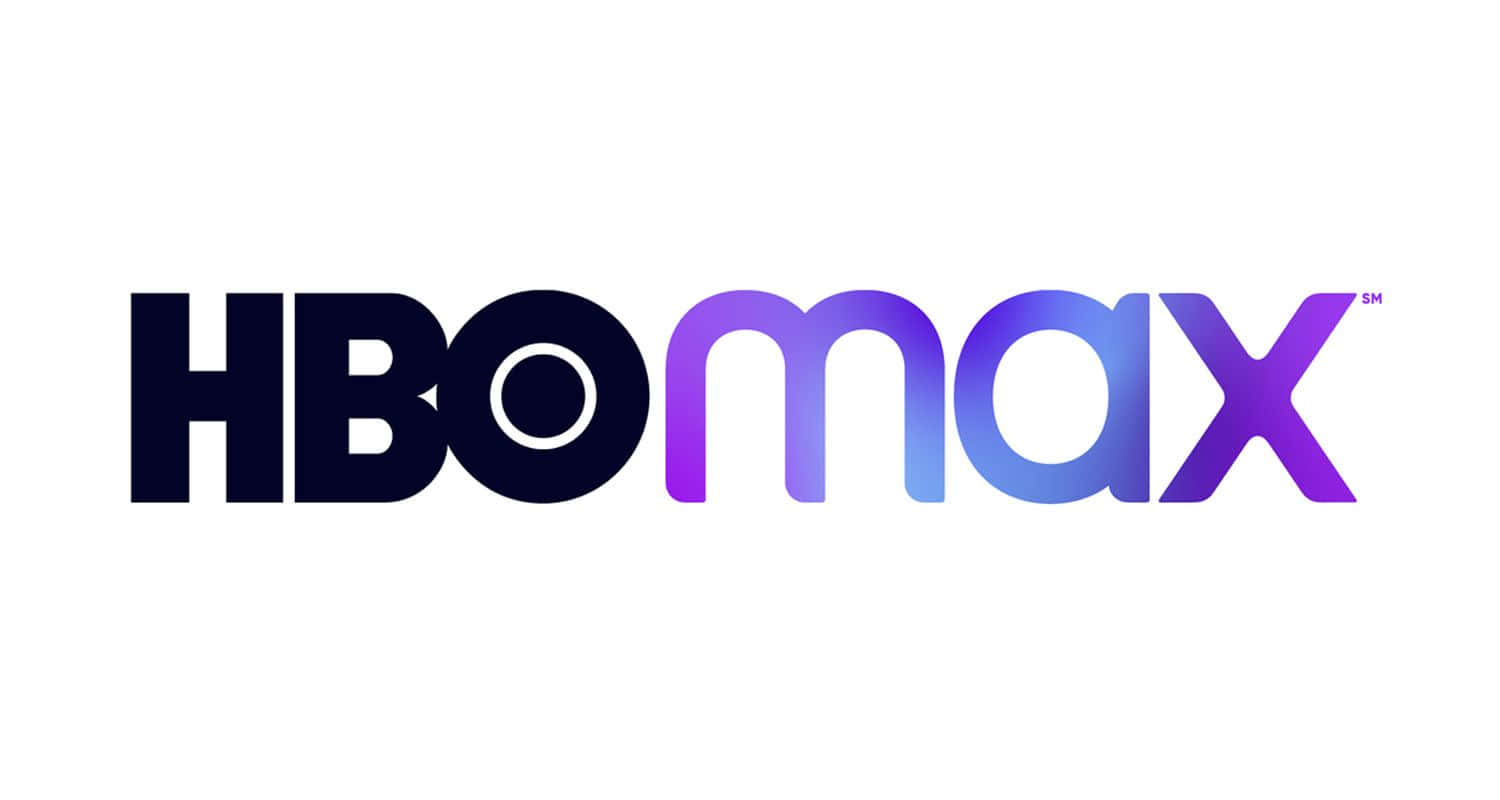 Video Streaming Platform 桌布 壁紙 — HBO Max 標誌在乾淨的白色背景上採用粗體黑色和漸變紫色字母。