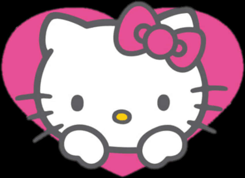 Hello Kitty粉紅心形圖案 壁紙