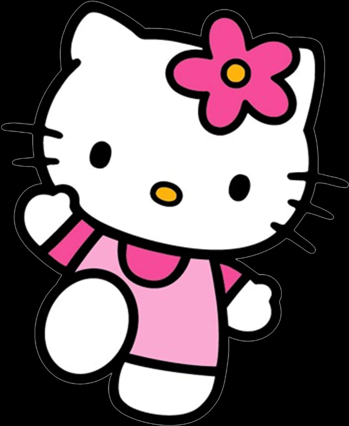 Hello Kitty粉紅服裝花朵 壁紙