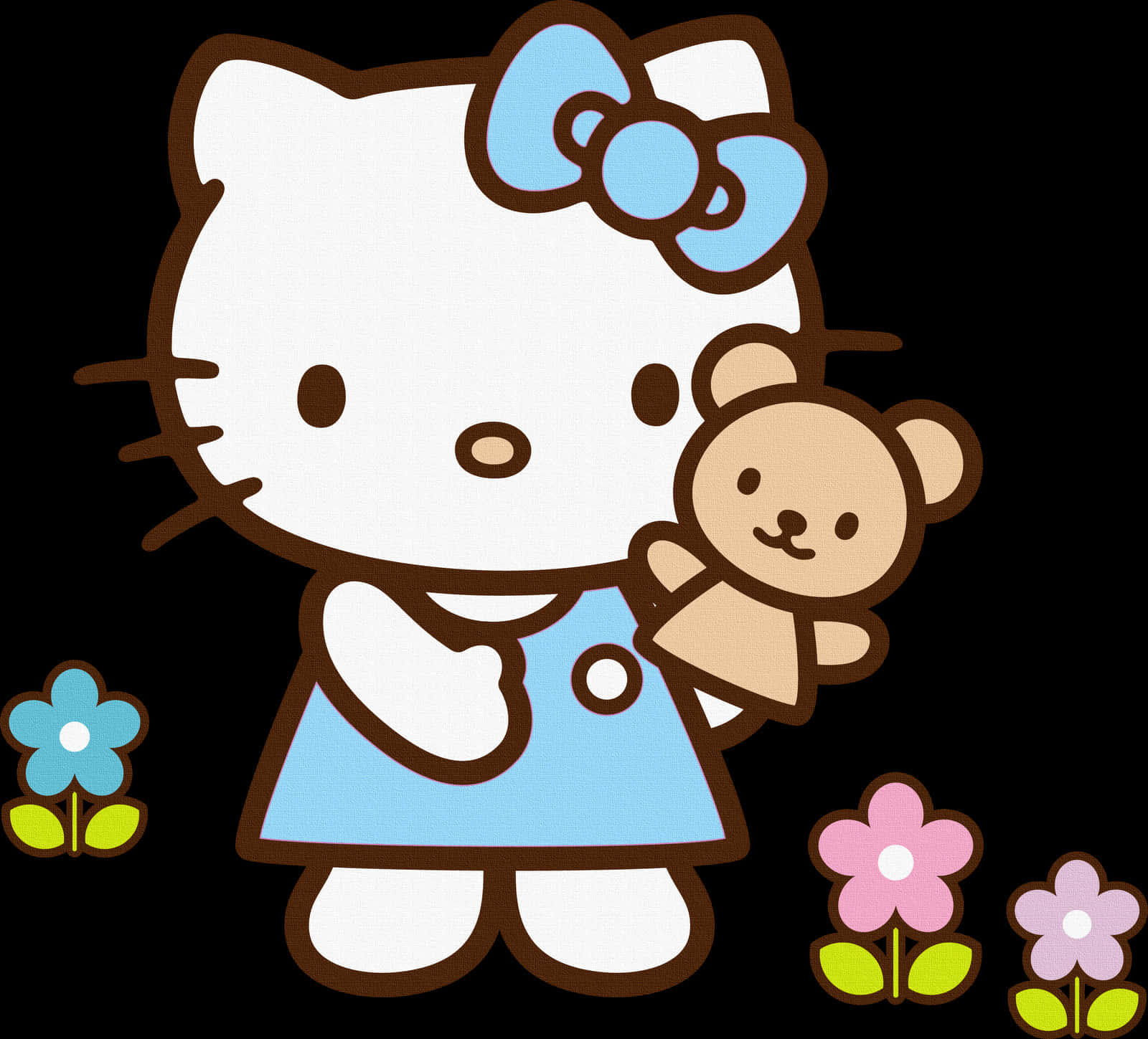 Hello Kitty與泰迪熊 壁紙