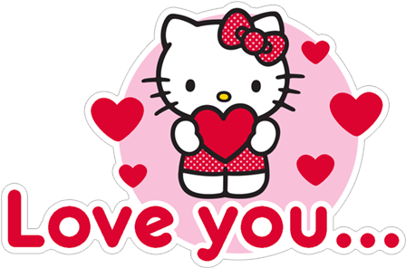 Hello Kitty 「愛你」圖案 壁紙