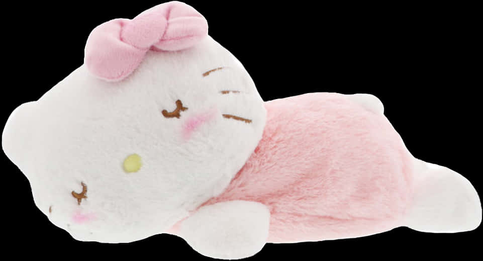 Hello Kitty 毛絨玩具躺著 壁紙