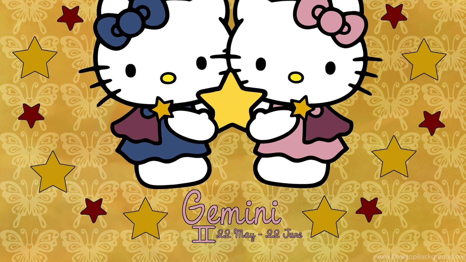 Hello Kitty 與雙子座桌布 壁紙
