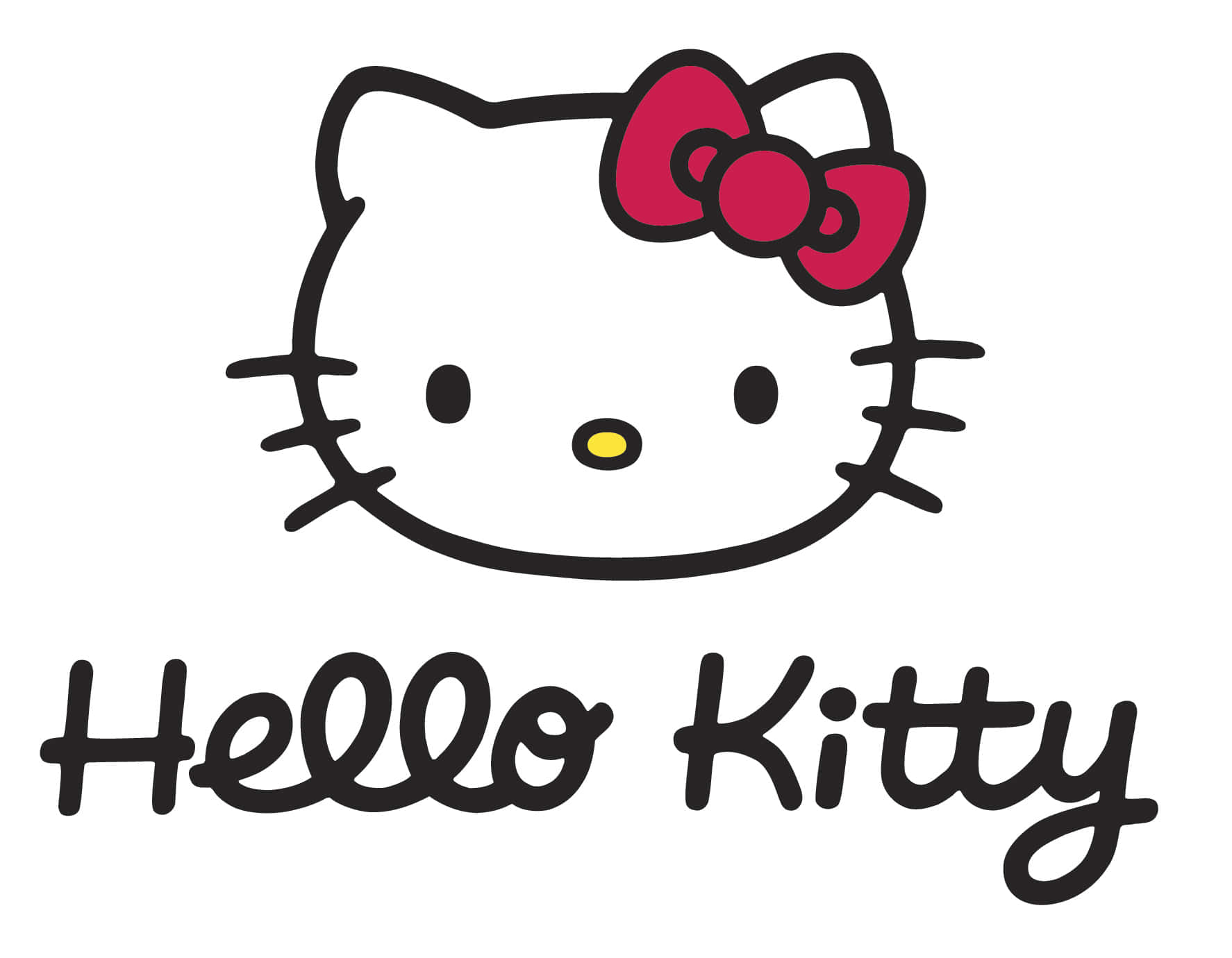Hello Kitty標誌配紅色蝴蝶結 壁紙