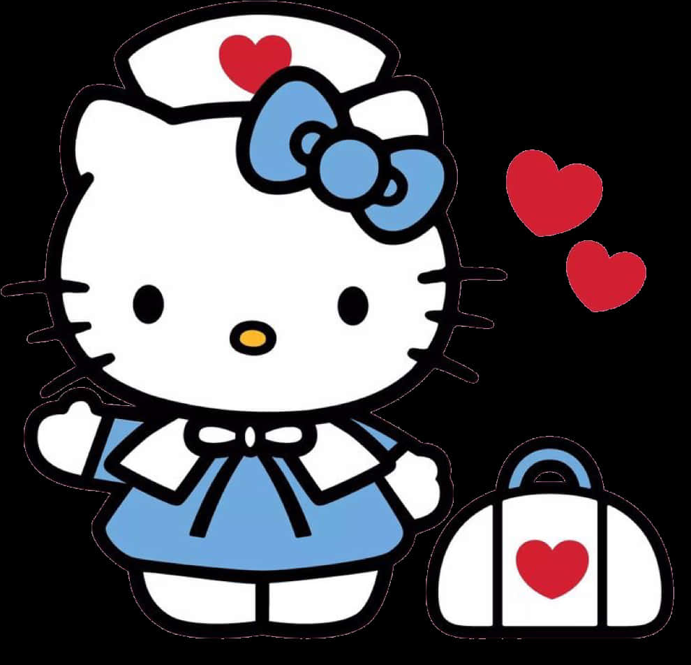 Hello Kitty穿護士服配心形包