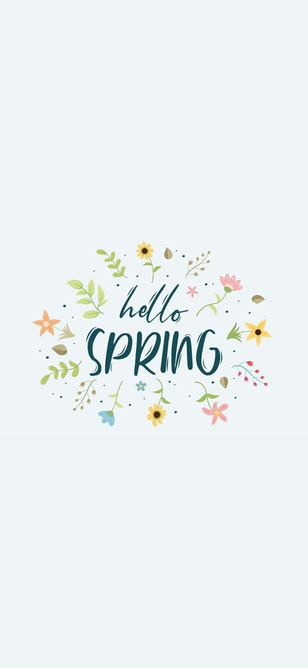 hello spring 手寫字體 壁紙